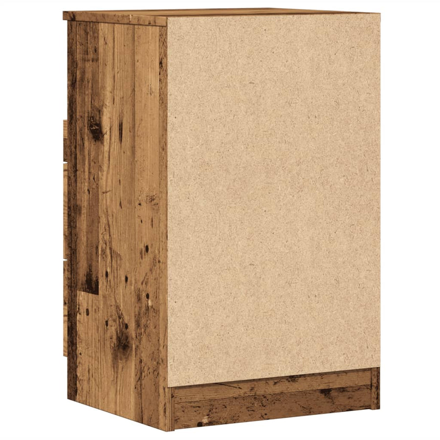 Nachtkastjes 2 st 40x36x65 cm bewerkt hout oud houtkleurig