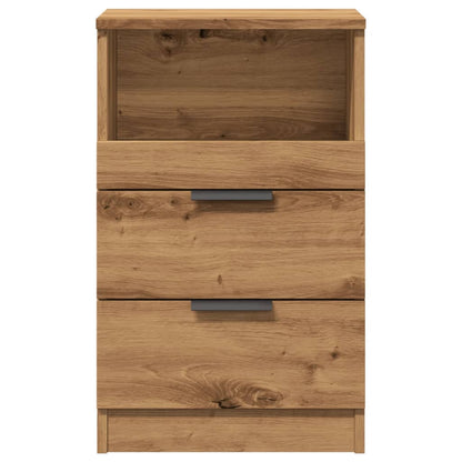 Nachtkastjes 2 st 40x36x65cm bewerkt hout artisanaal eikenkleur