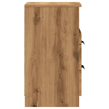 Nachtkastjes 2 st 40x36x65cm bewerkt hout artisanaal eikenkleur