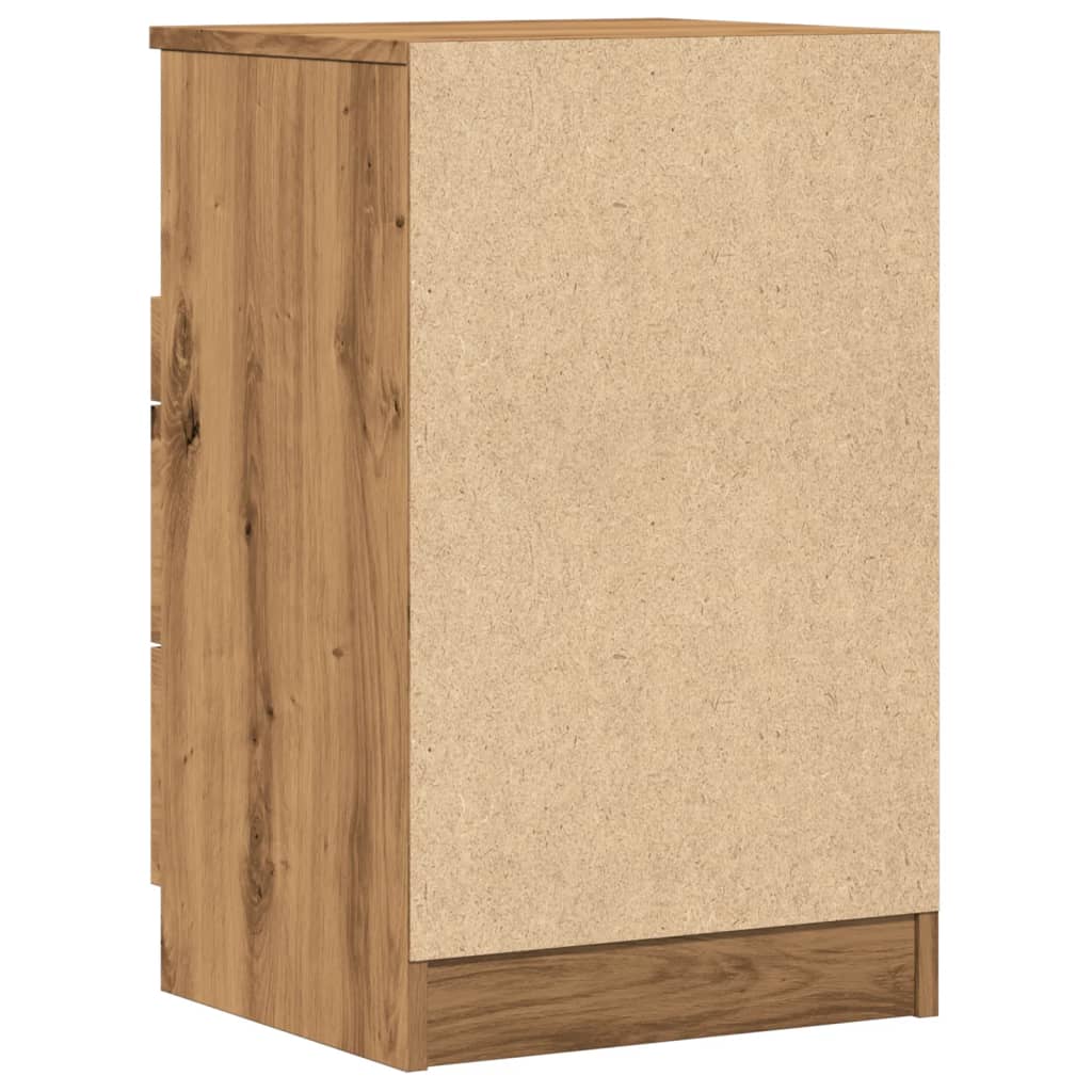 Nachtkastjes 2 st 40x36x65cm bewerkt hout artisanaal eikenkleur