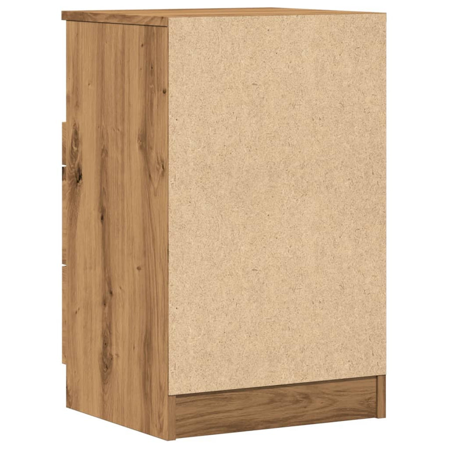 Nachtkastjes 2 st 40x36x65cm bewerkt hout artisanaal eikenkleur