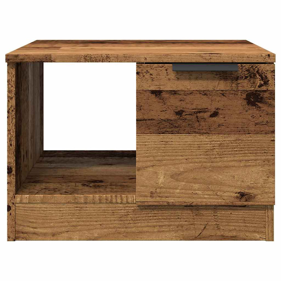 Salontafel 50x50x36 cm bewerkt hout oud houtkleurig