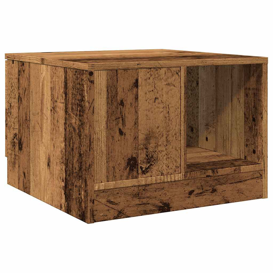 Salontafel 50x50x36 cm bewerkt hout oud houtkleurig