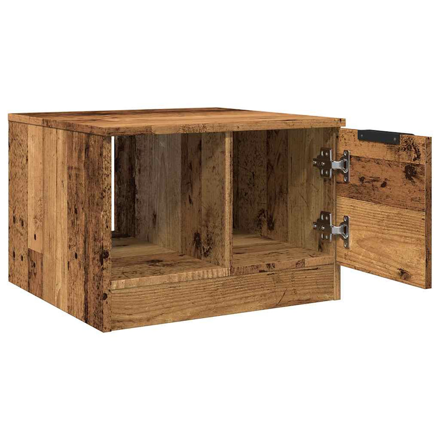 Salontafel 50x50x36 cm bewerkt hout oud houtkleurig