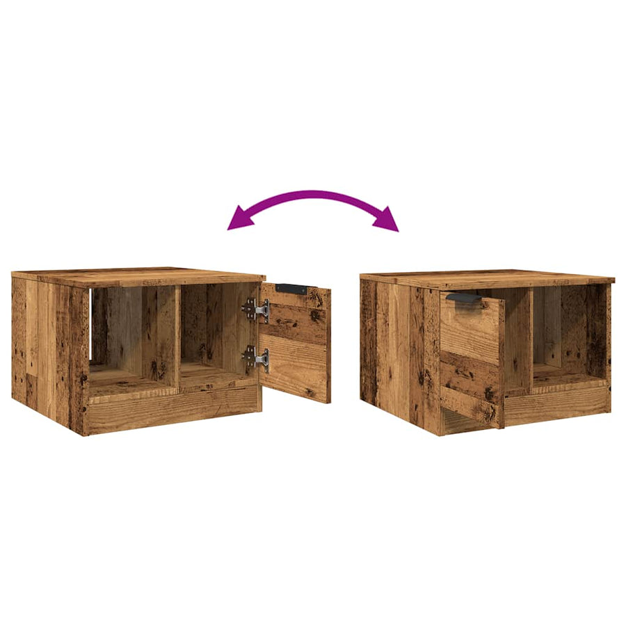 Salontafel 50x50x36 cm bewerkt hout oud houtkleurig