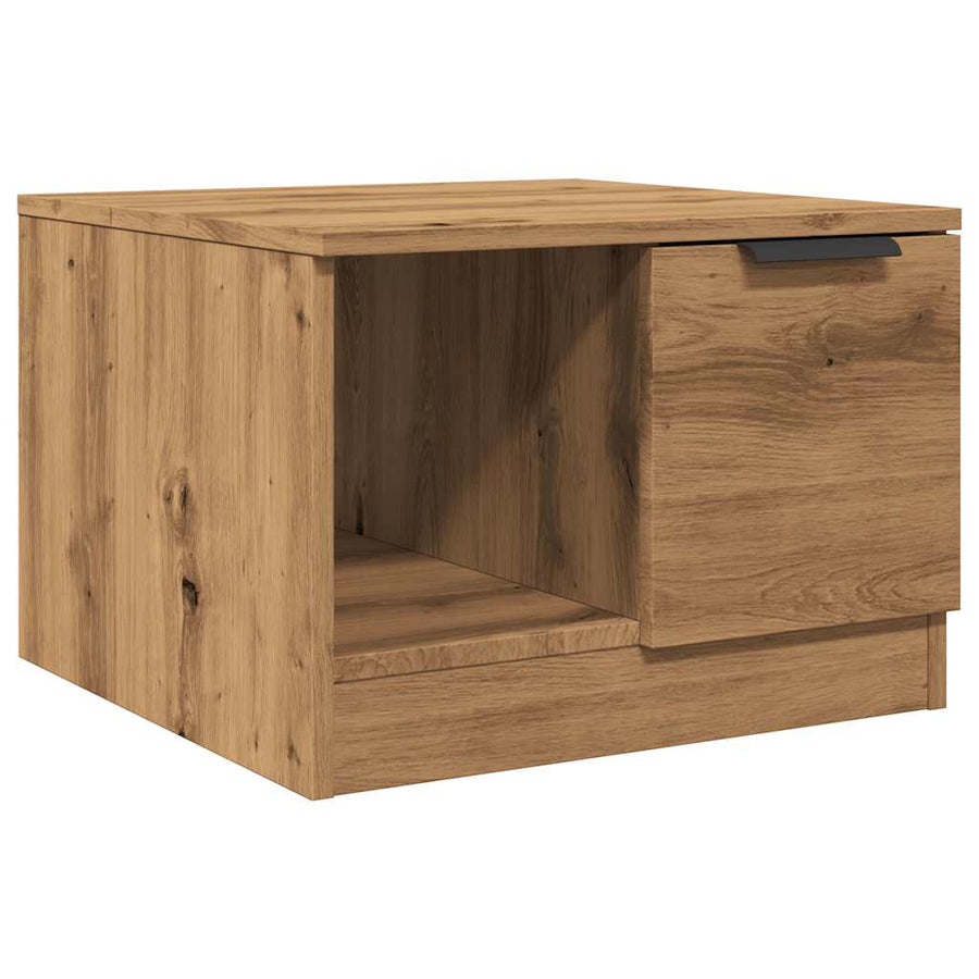 Salontafel 50x50x36 cm bewerkt hout artisanaal eikenkleur