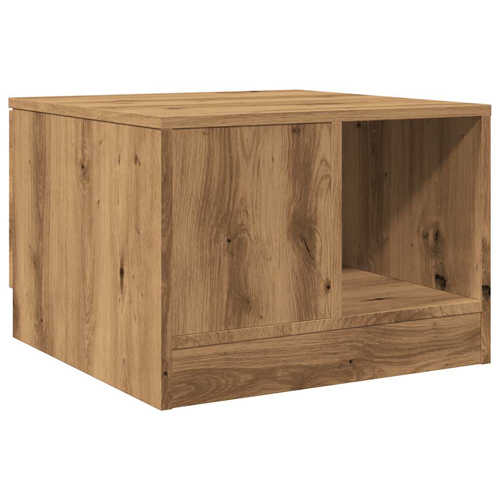 Salontafel 50x50x36 cm bewerkt hout artisanaal eikenkleur