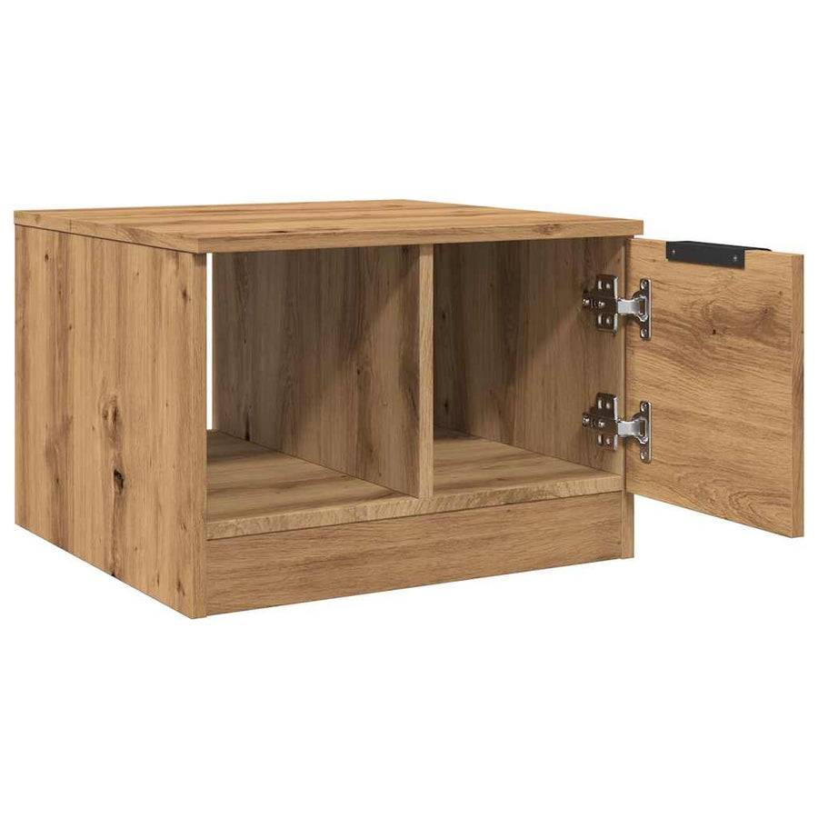 Salontafel 50x50x36 cm bewerkt hout artisanaal eikenkleur