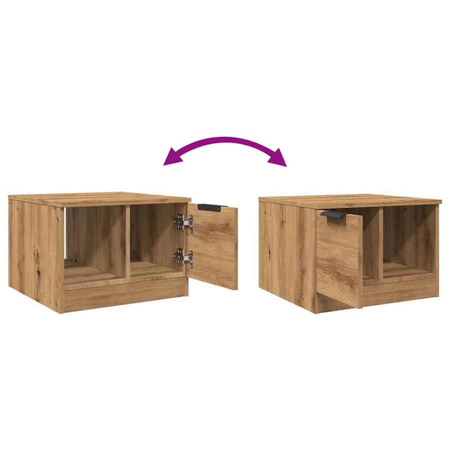 Salontafel 50x50x36 cm bewerkt hout artisanaal eikenkleur