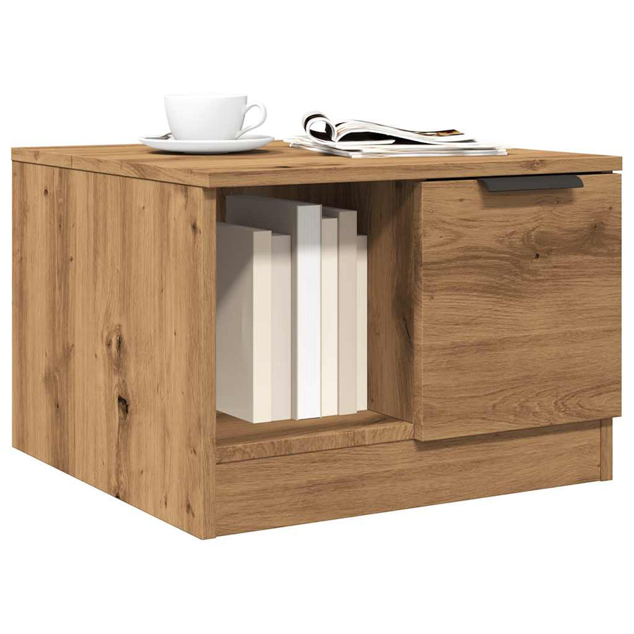 Salontafel 50x50x36 cm bewerkt hout artisanaal eikenkleur