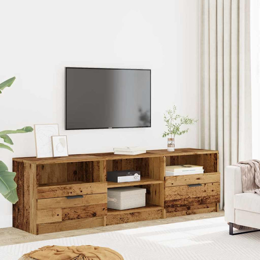Tv-meubel 150x33,5x45 cm bewerkt hout oud houtkleurig
