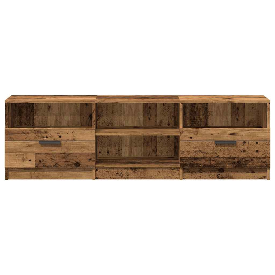 Tv-meubel 150x33,5x45 cm bewerkt hout oud houtkleurig