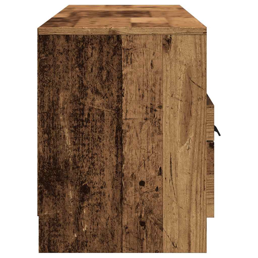 Tv-meubel 150x33,5x45 cm bewerkt hout oud houtkleurig