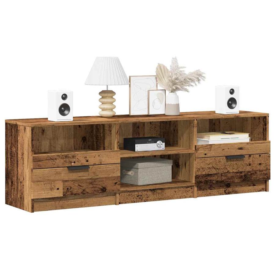 Tv-meubel 150x33,5x45 cm bewerkt hout oud houtkleurig