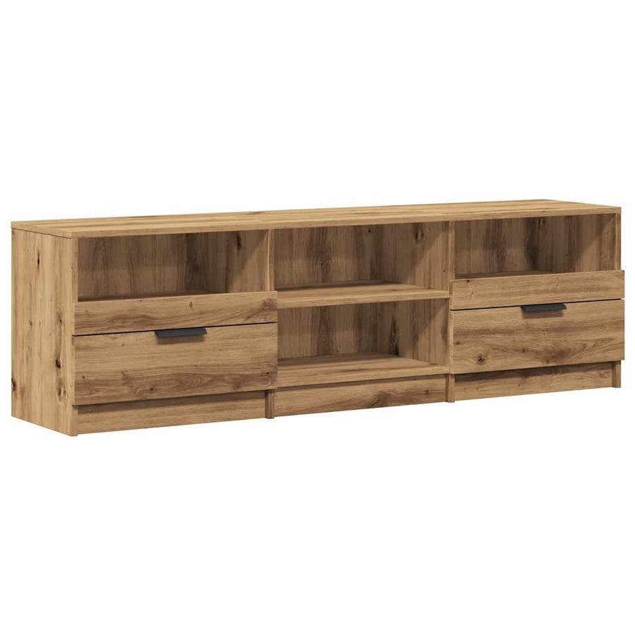 Tv-meubel 150x33,5x45 cm bewerkt hout artisanaal eikenkleur