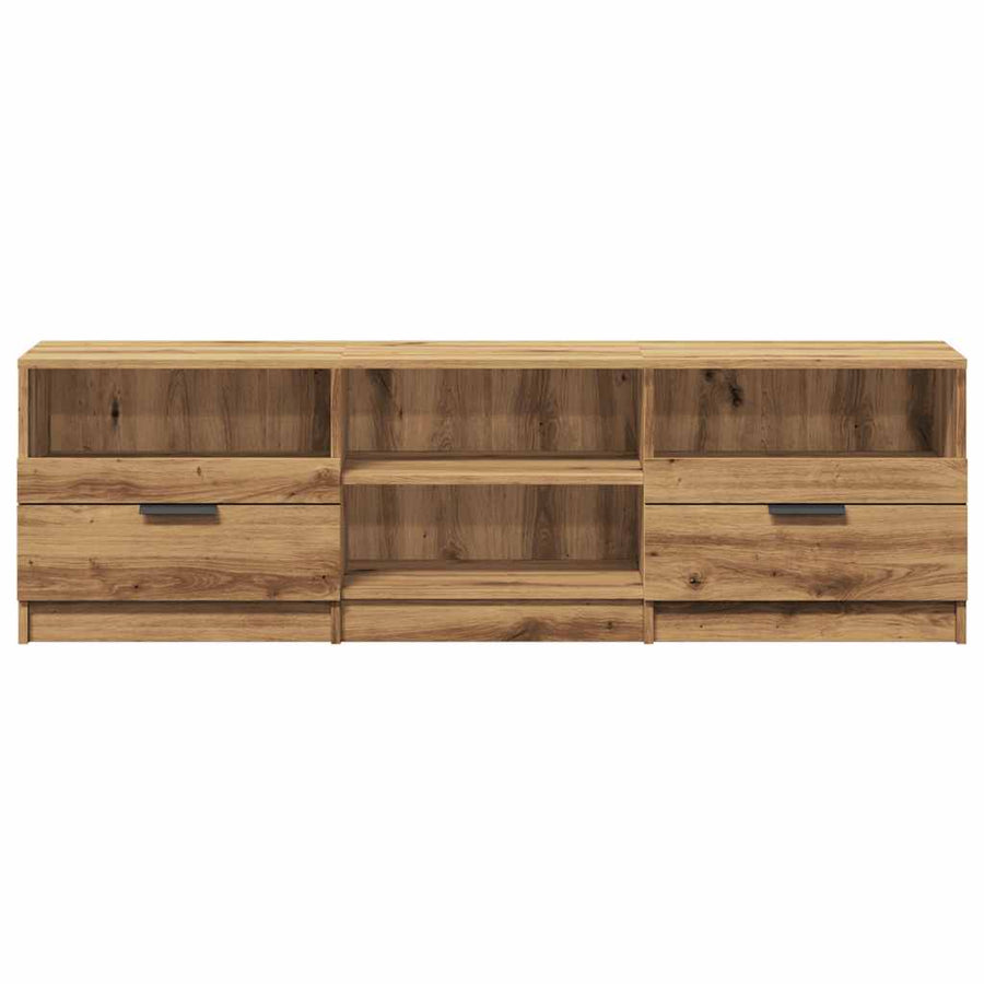 Tv-meubel 150x33,5x45 cm bewerkt hout artisanaal eikenkleur