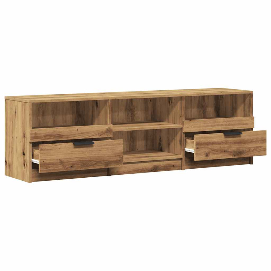 Tv-meubel 150x33,5x45 cm bewerkt hout artisanaal eikenkleur