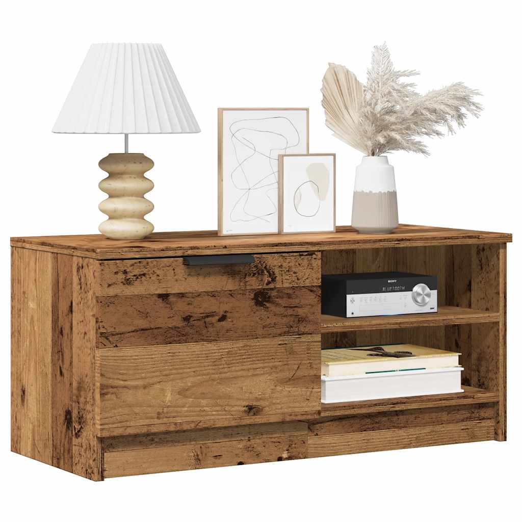 Tv-meubel 80x35x36,5 cm bewerkt hout oud houtkleurig