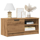 Tv-meubel 80x35x36,5 cm bewerkt hout eikenkleur