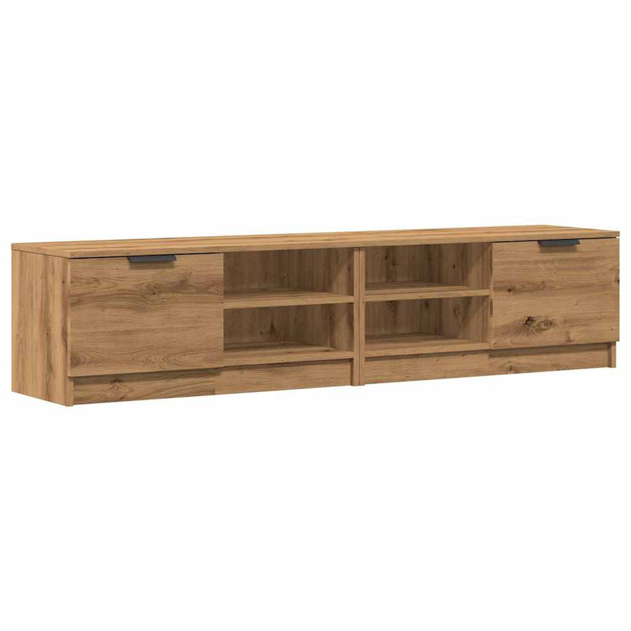 Tv-meubelen 2 st 80x35x36,5 cm bewerkt hout artisanaal eiken