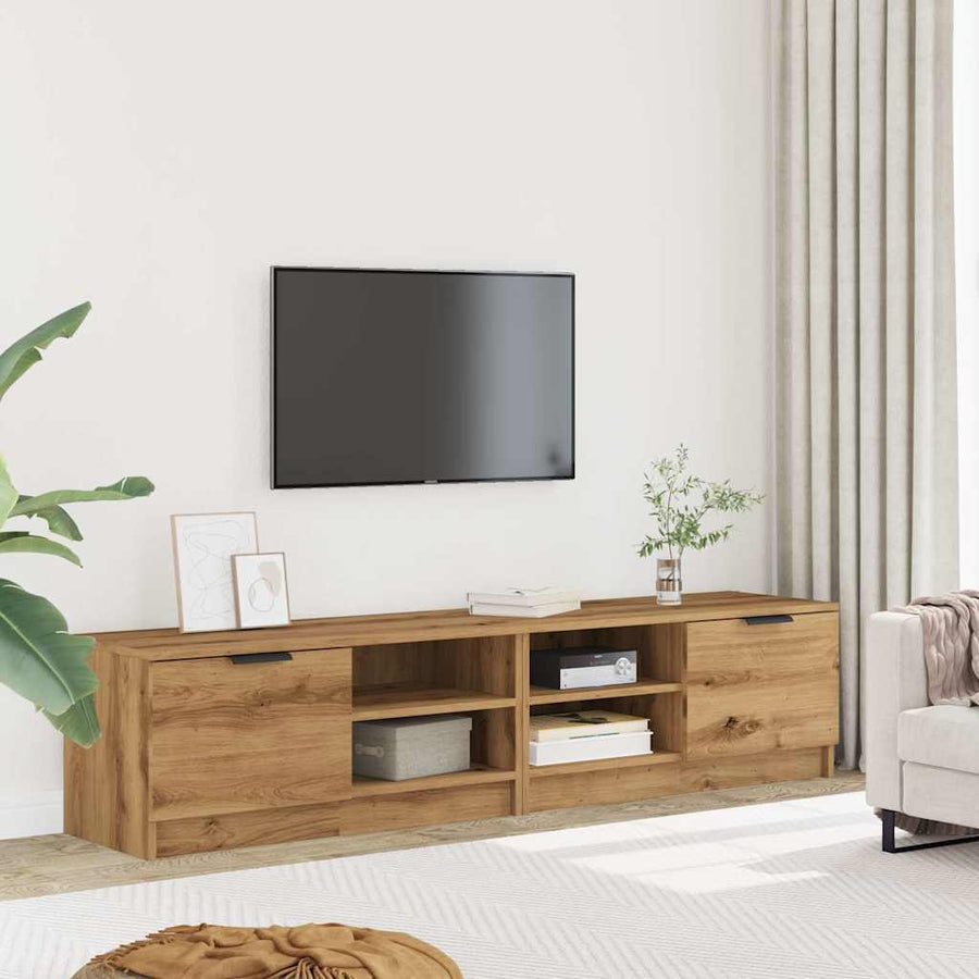 Tv-meubelen 2 st 80x35x36,5 cm bewerkt hout artisanaal eiken