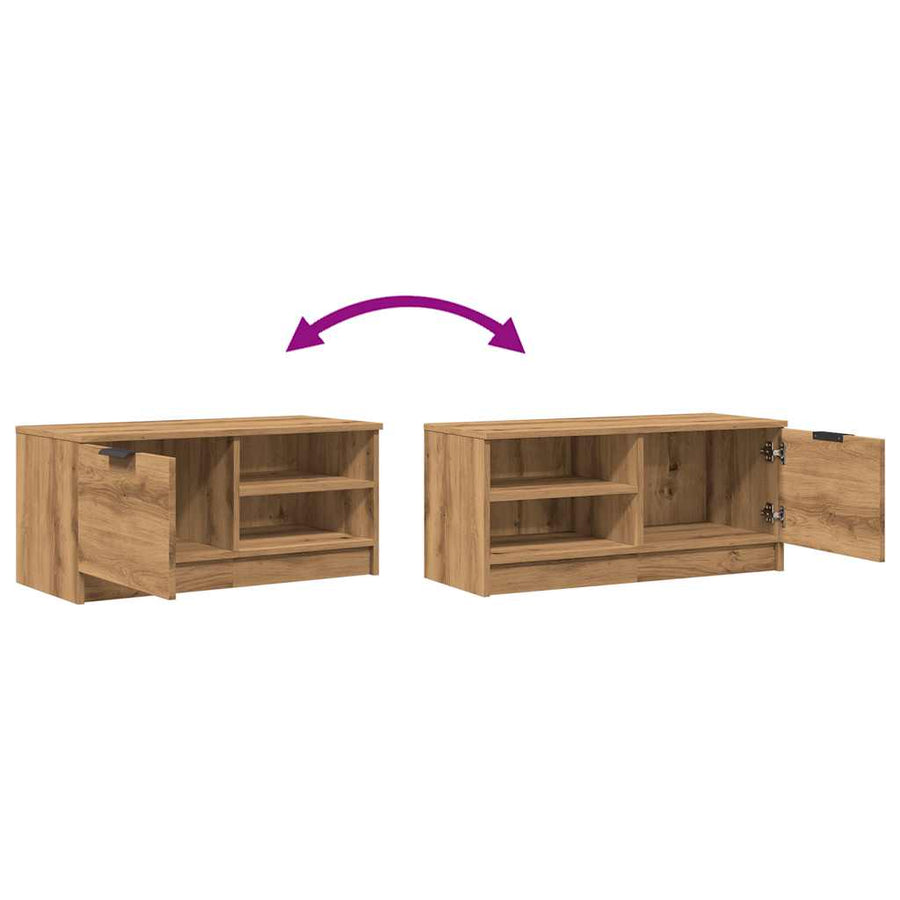 Tv-meubelen 2 st 80x35x36,5 cm bewerkt hout artisanaal eiken