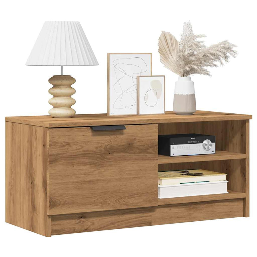 Tv-meubelen 2 st 80x35x36,5 cm bewerkt hout artisanaal eiken