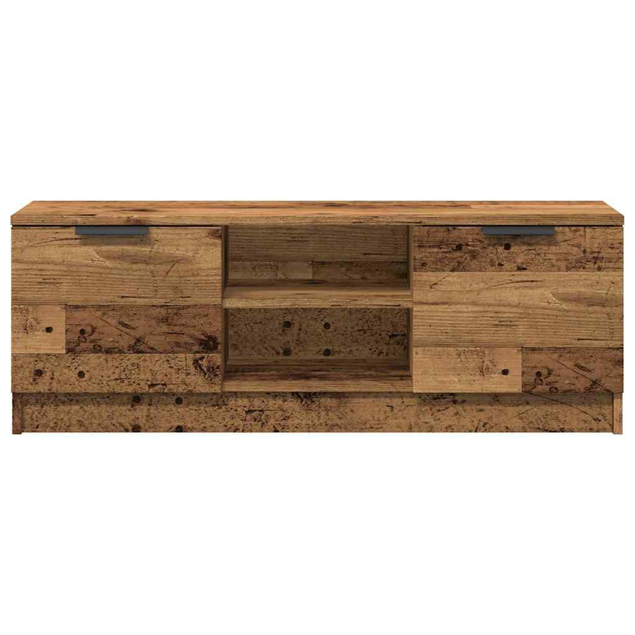 Tv-meubel 102x35x36,5 cm bewerkt hout oud houtkleurig