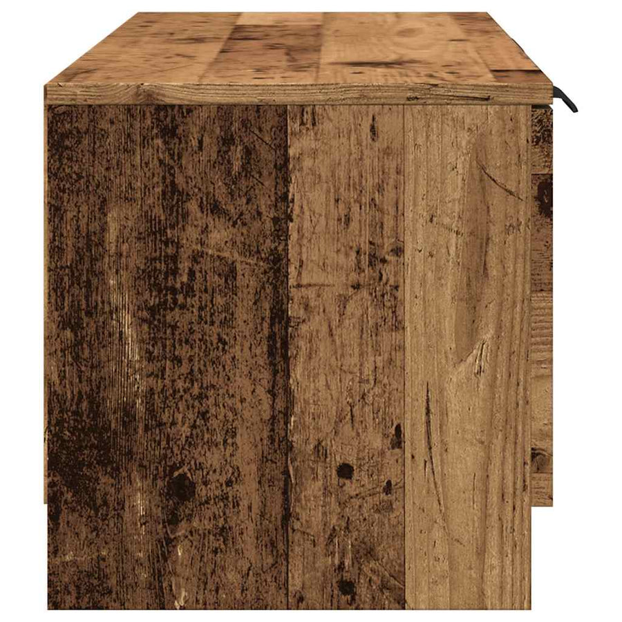 Tv-meubel 102x35x36,5 cm bewerkt hout oud houtkleurig