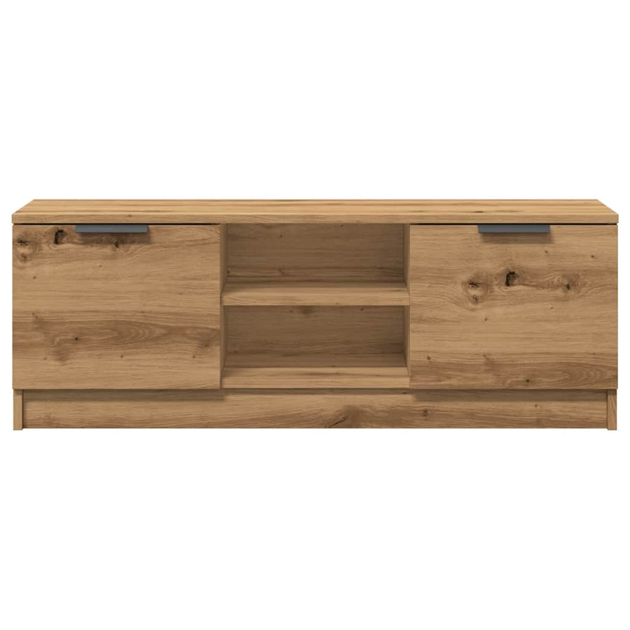 Tv-meubel 102x35x36,5 cm bewerkt hout artisanaal eikenkleur