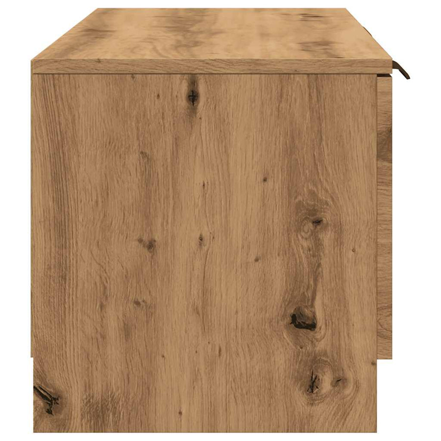Tv-meubel 102x35x36,5 cm bewerkt hout artisanaal eikenkleur