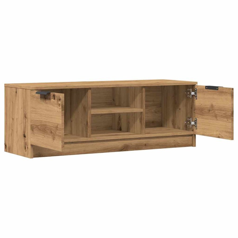 Tv-meubel 102x35x36,5 cm bewerkt hout artisanaal eikenkleur