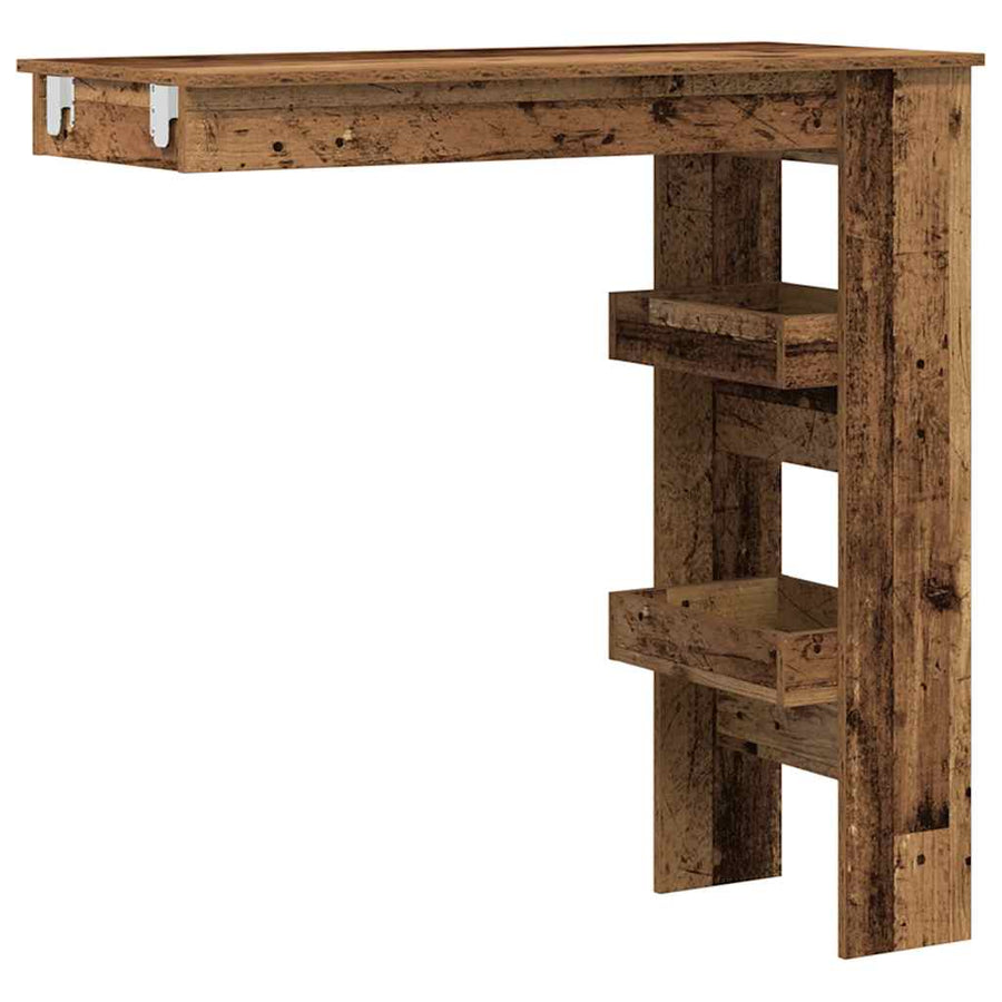 Bartafel wandgemonteerd 102x45x103,5 cm bewerkt hout oud hout
