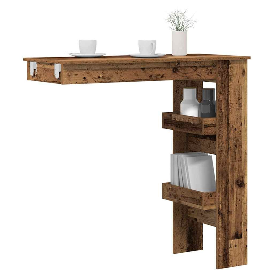 Bartafel wandgemonteerd 102x45x103,5 cm bewerkt hout oud hout