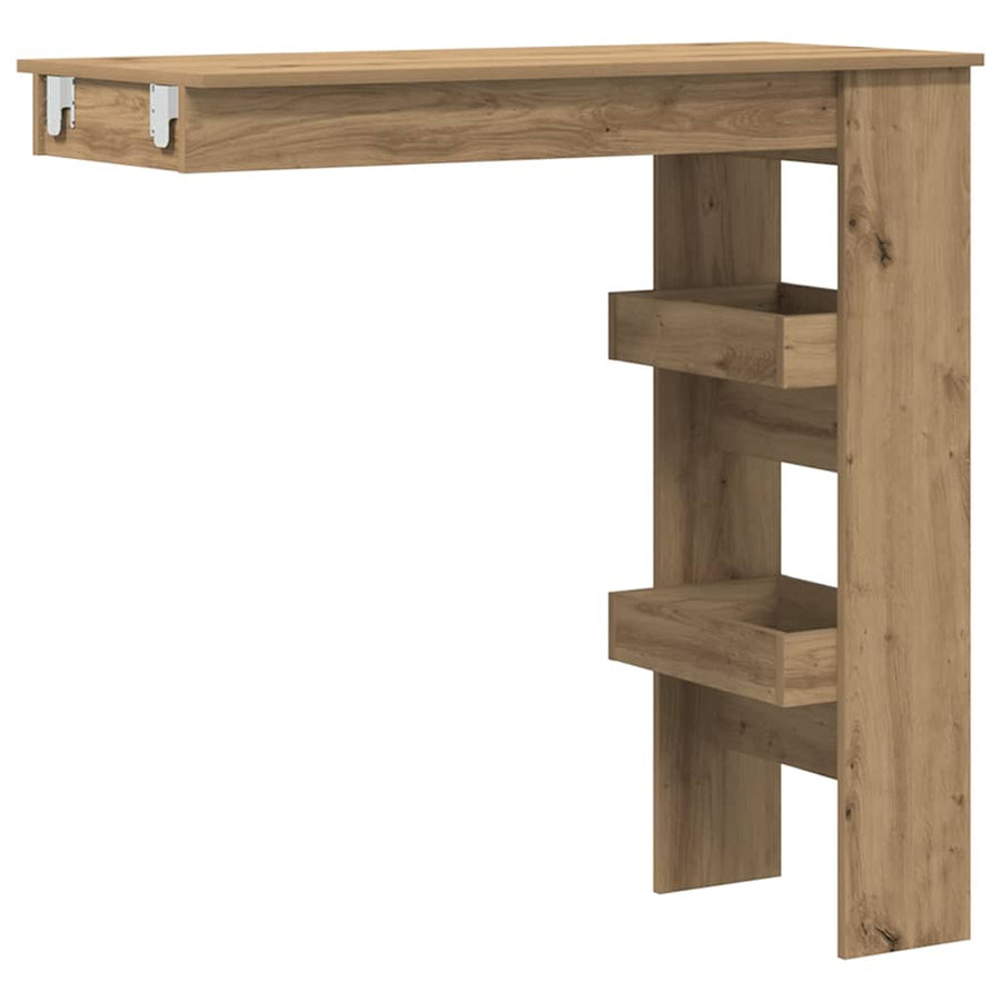 Bartafel wandgemonteerd 102x45x103,5 cm bewerkt hout artisanaal