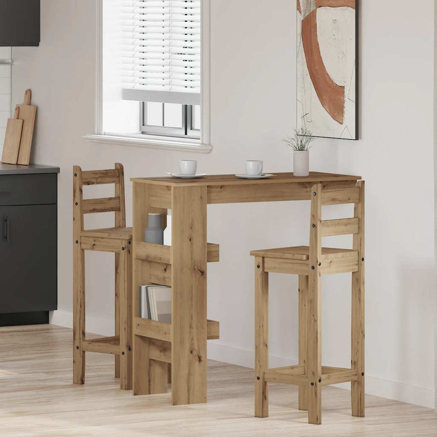 Bartafel wandgemonteerd 102x45x103,5 cm bewerkt hout artisanaal