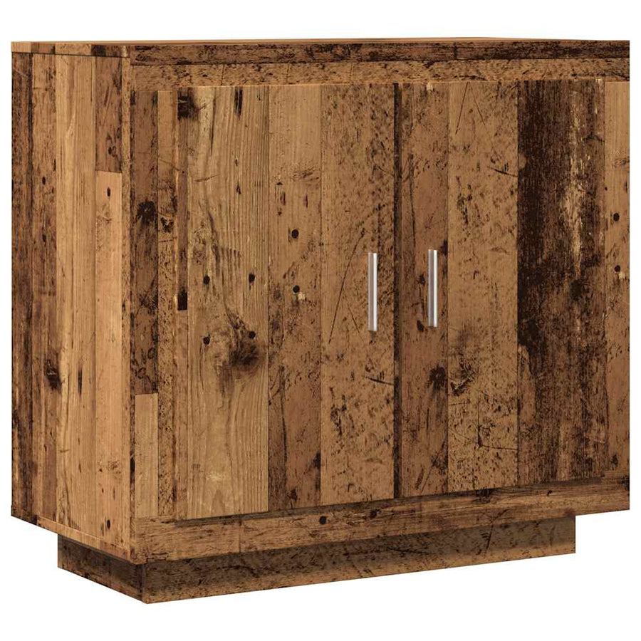 Dressoir 80x40x75 cm bewerkt hout oud houtkleurig