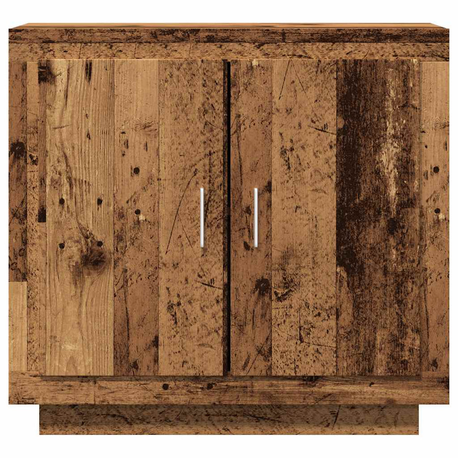 Dressoir 80x40x75 cm bewerkt hout oud houtkleurig