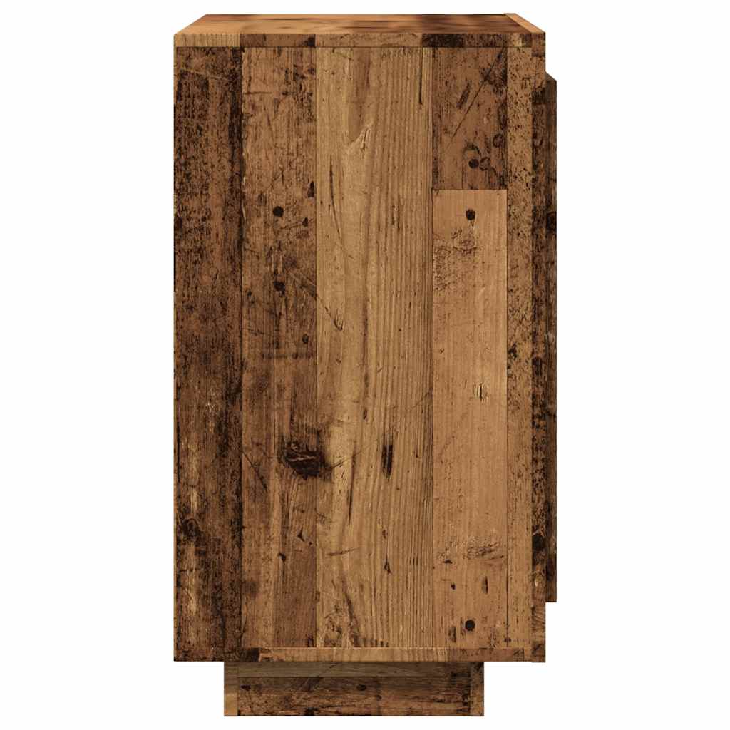 Dressoir 80x40x75 cm bewerkt hout oud houtkleurig