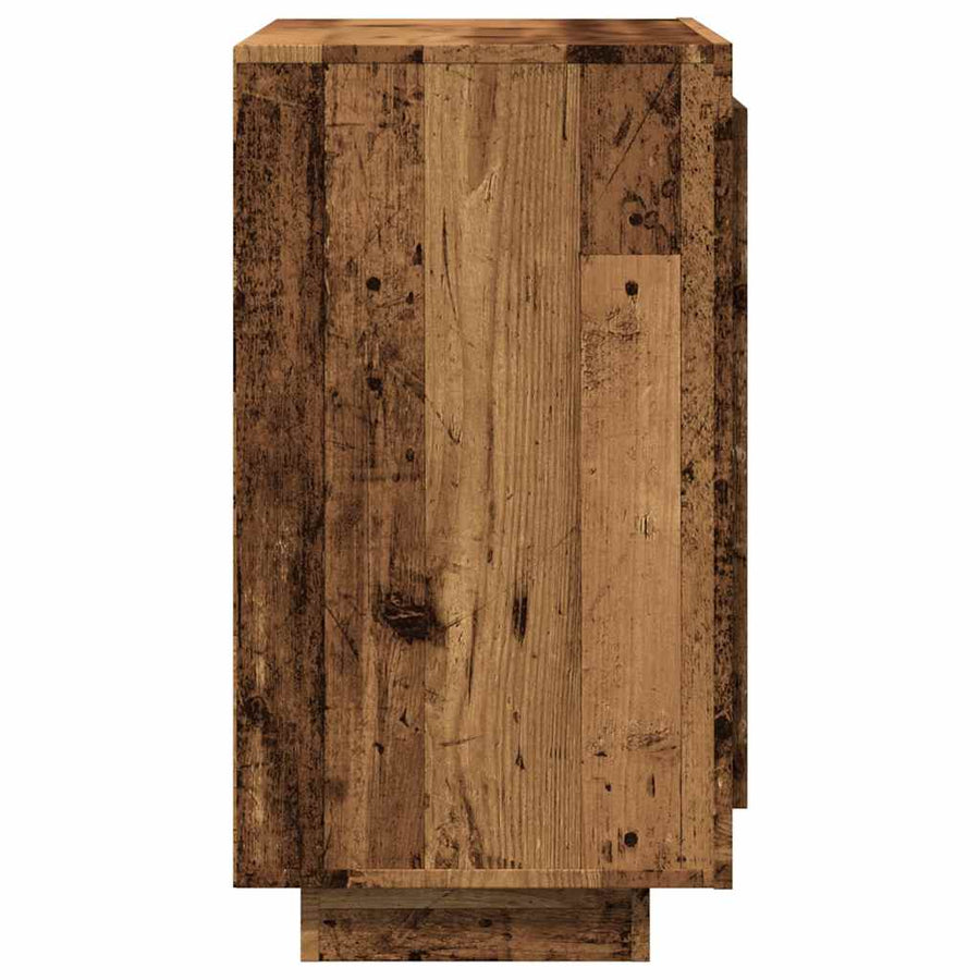 Dressoir 80x40x75 cm bewerkt hout oud houtkleurig