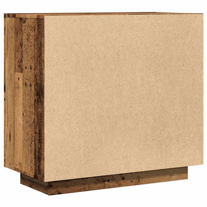 Dressoir 80x40x75 cm bewerkt hout oud houtkleurig