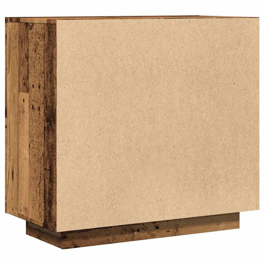 Dressoir 80x40x75 cm bewerkt hout oud houtkleurig