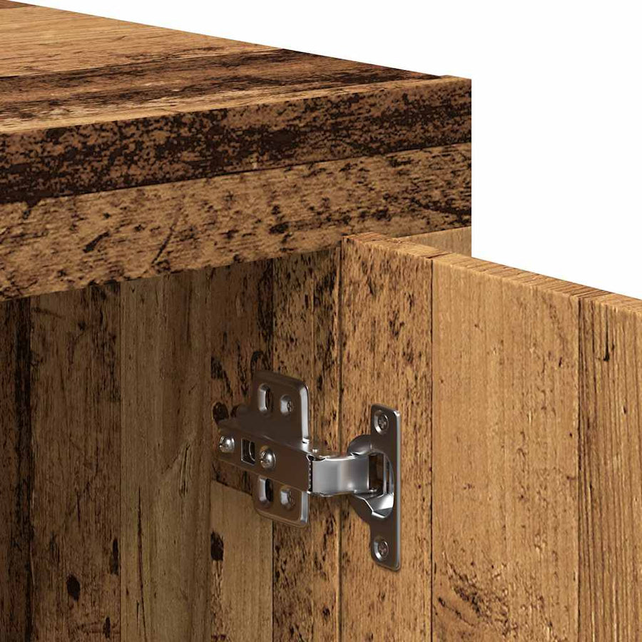 Dressoir 80x40x75 cm bewerkt hout oud houtkleurig