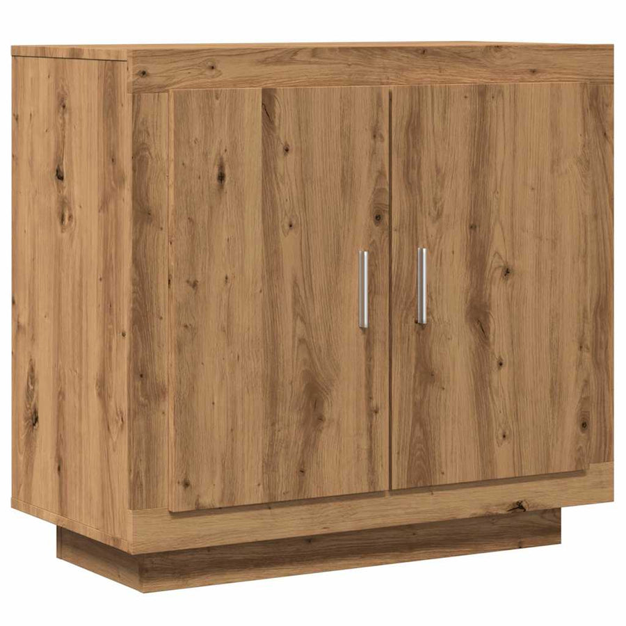 Dressoir 80x40x75 cm bewerkt hout artisanaal eikenkleur
