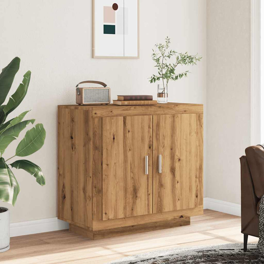 Dressoir 80x40x75 cm bewerkt hout artisanaal eikenkleur