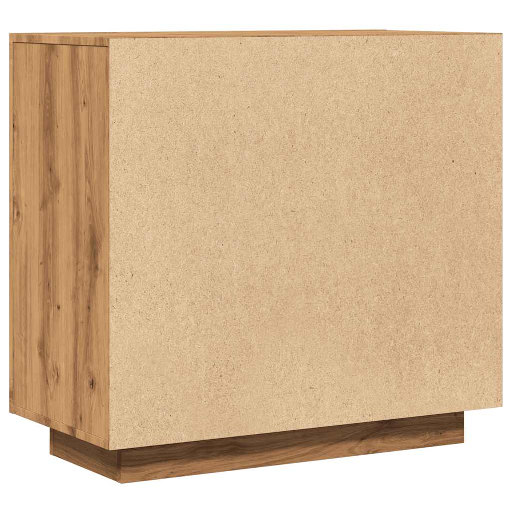 Dressoir 80x40x75 cm bewerkt hout artisanaal eikenkleur