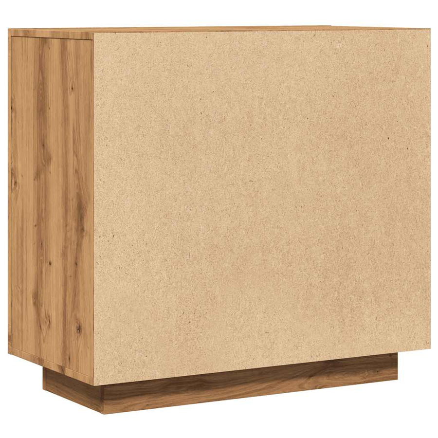 Dressoir 80x40x75 cm bewerkt hout artisanaal eikenkleur