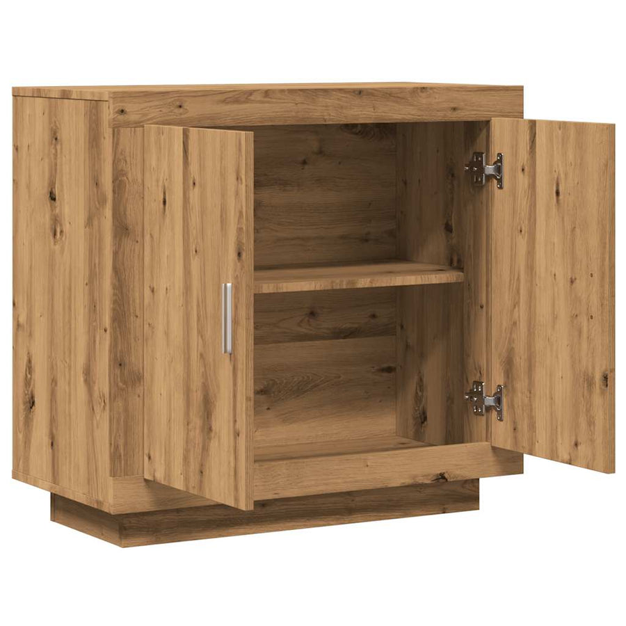 Dressoir 80x40x75 cm bewerkt hout artisanaal eikenkleur