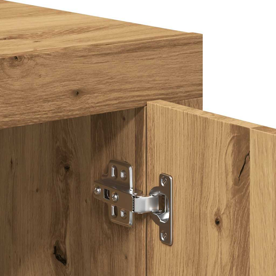 Dressoir 80x40x75 cm bewerkt hout artisanaal eikenkleur