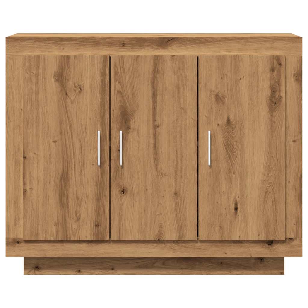 Dressoir 92x35x75 cm bewerkt hout artisanaal eikenkleur